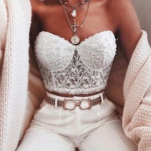 Windsor beaded crop corset top. Size M